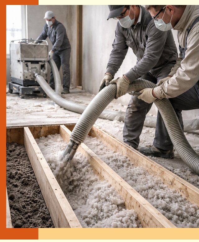 Заполнение полостей межэтажного перекрытия в Кимрах эффективно и герметично
